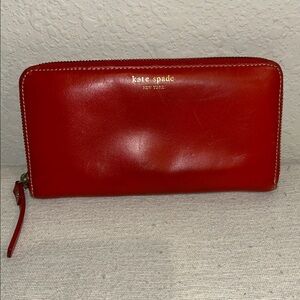 Kate Spade Red zippy Wallet